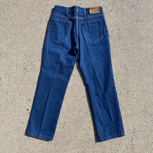 Vintage 80s Lee Riders Mom Jeans Blue Wash Women's 33" Waist Straight Leg Fit - Picture 4 of 5